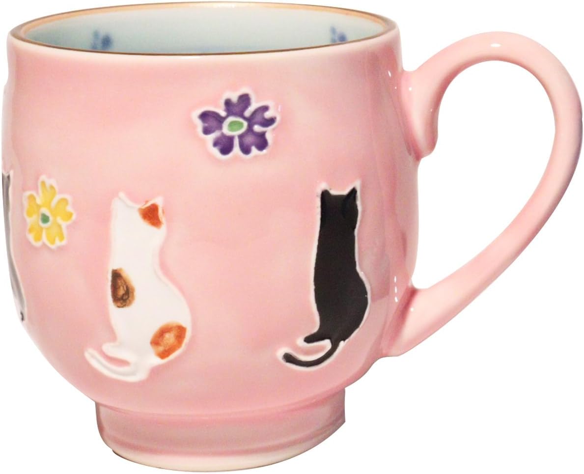 九谷焼 山本芳岳 赤絵細猫〆飾 茶碗 九谷焼 山本芳岳 赤絵細猫〆飾